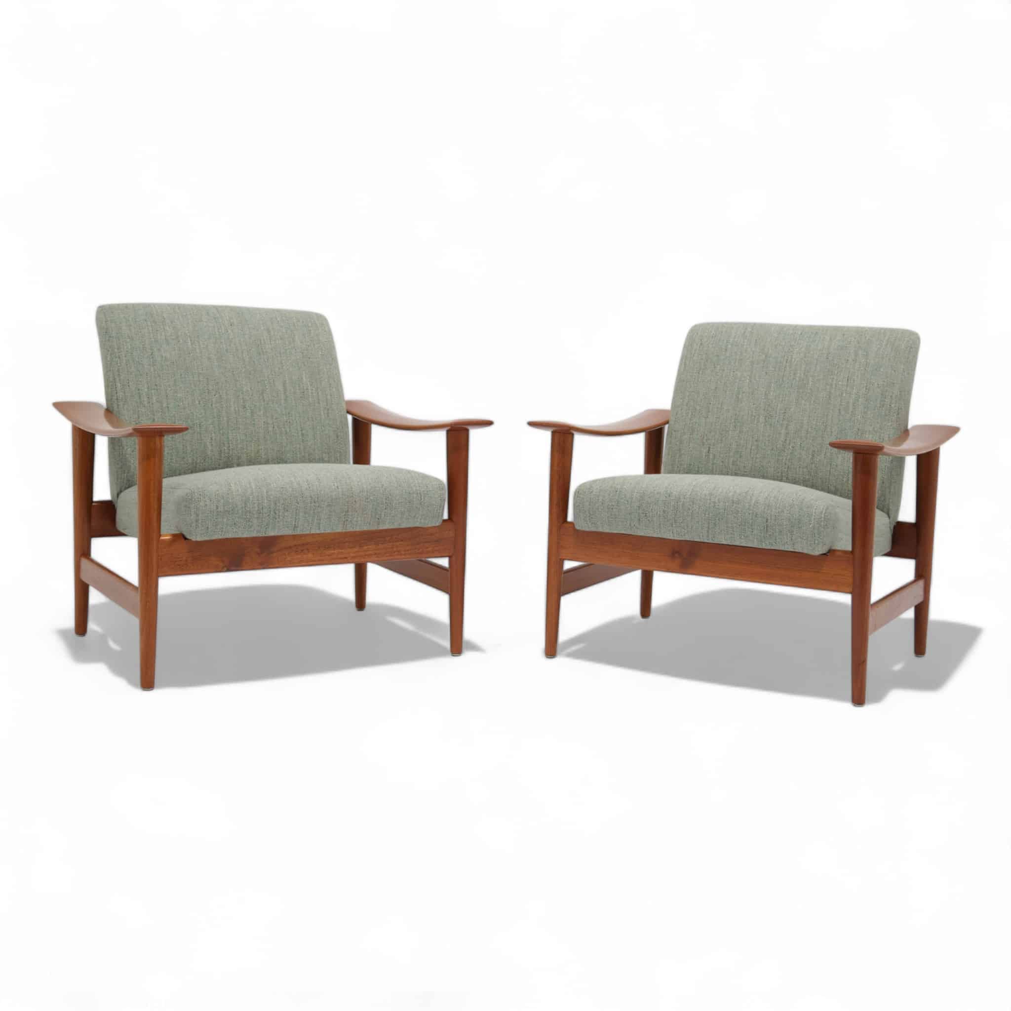 Pair of Illum Wikkelso Model 80 Teak Armchairs